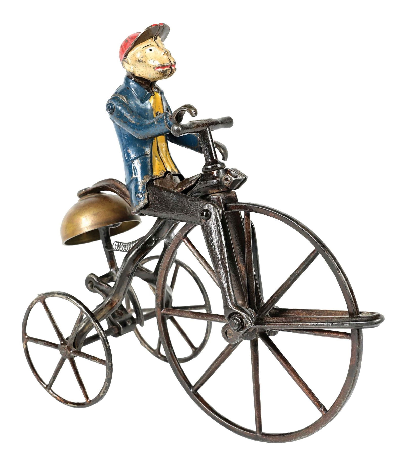 CAST IRON J & E STEVENS MONKEY ON TRICYCLE TOY (1 of 3)