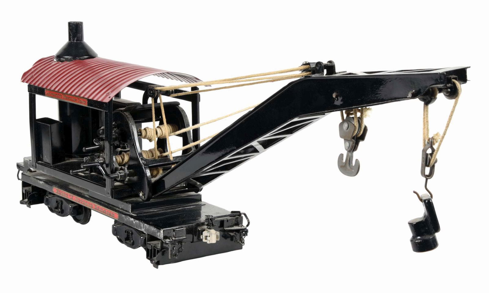 BUDDY "L" PRESSED STEEL OUTDOOR RAILROAD SCALE WRECKING CRANE TRAIN CAR (1 of 4)