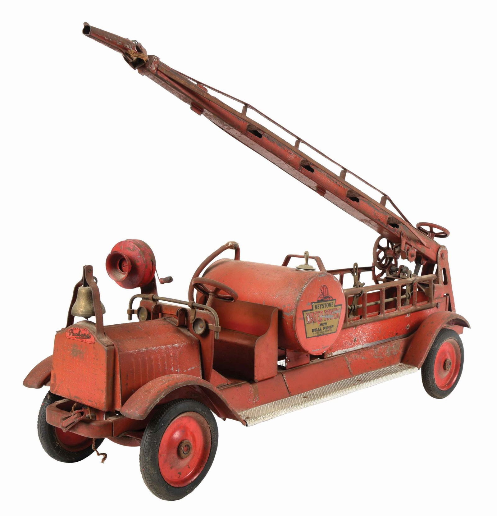 KEYSTONE PRESSED STEEL 30" LIVE PUMPER WATER TOWER TRUCK (1 of 3)