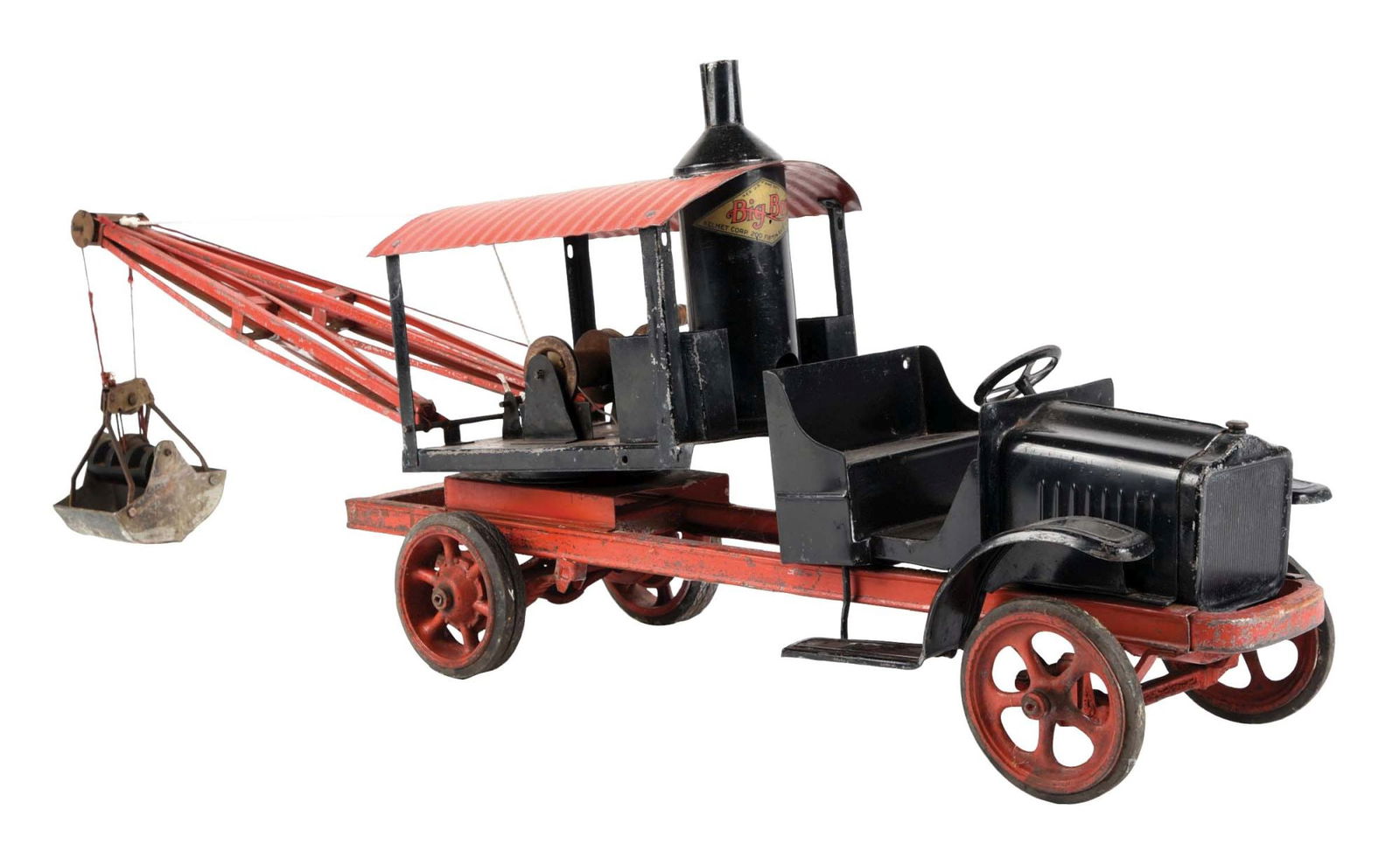 KELMET BIG BOY PRESSED STEEL STEAM SHOVEL TRUCK WITH SPOKE WHEELS (1 of 3)
