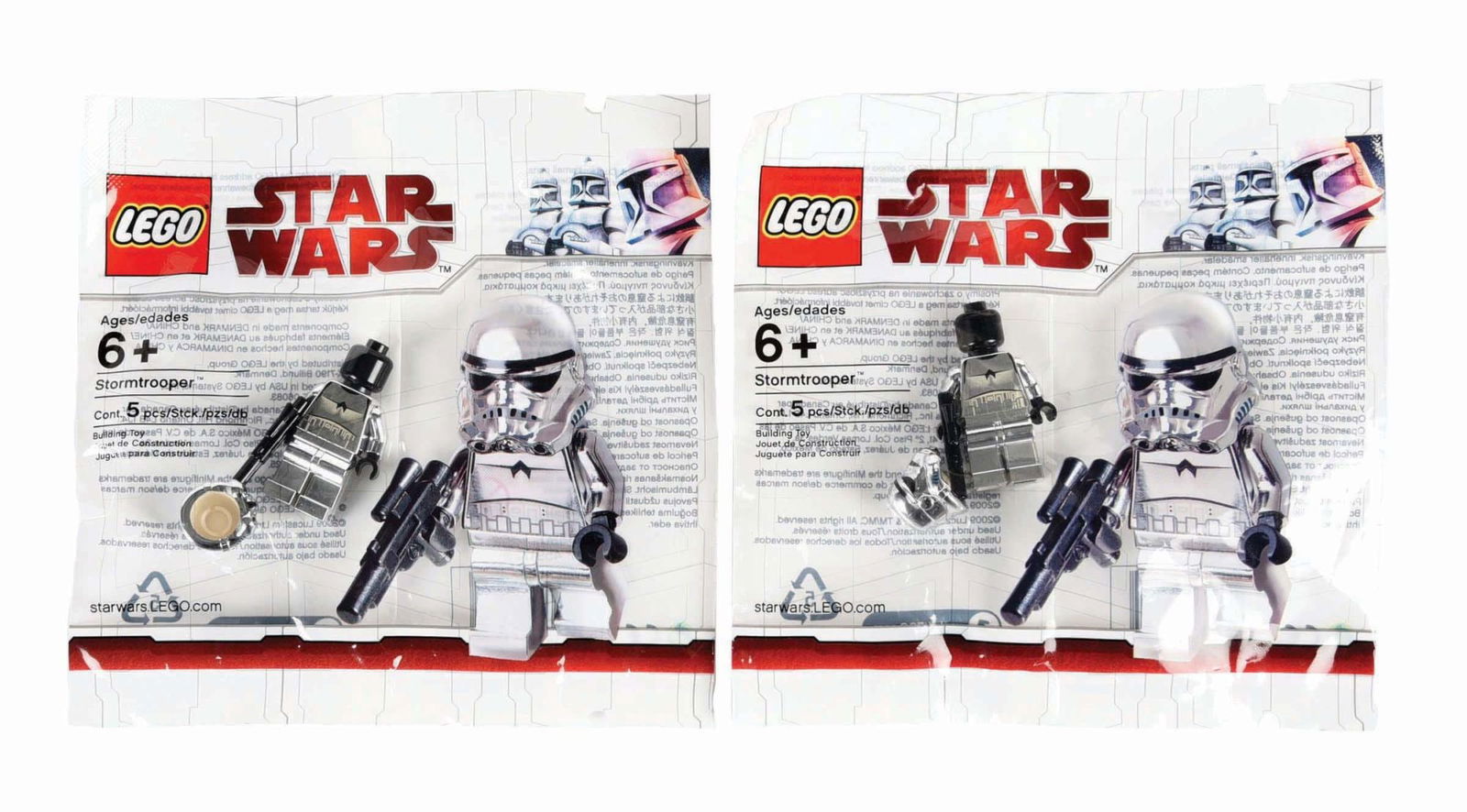 LOT OF 2: SCARCE LEGO STAR WARS LIMITED EDITION CHROME STORMTROOPERS (1 of 2)