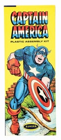 AURORA CAPTAIN AMERICA ALL PLASTIC ASSEMBLY KIT IN ACRYLIC CASE
