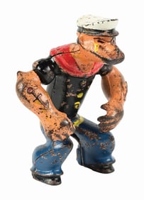 CAST IRON HUBLEY POPEYE MOTORCYCLE PATROL FIGURE