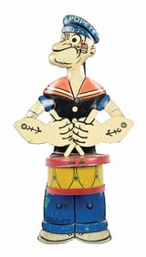 CHEIN TIN LITHO POPEYE DRUMMER TOY