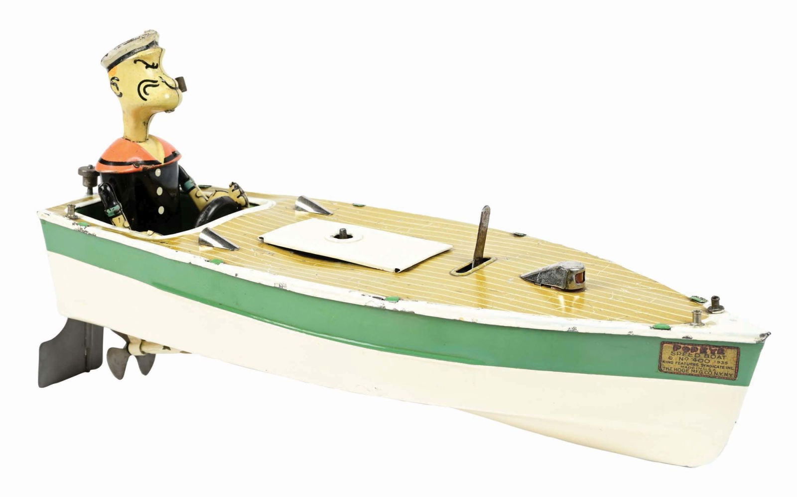 POPEYE IN BOAT WIND-UP TOY W/ KEY & STAND (1 of 4)