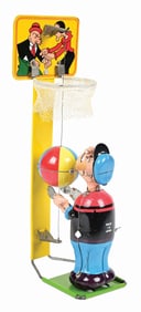 LINE MAR TIN LITHO WIND-UP POPEYE THE BASKETBALL PLAYER
