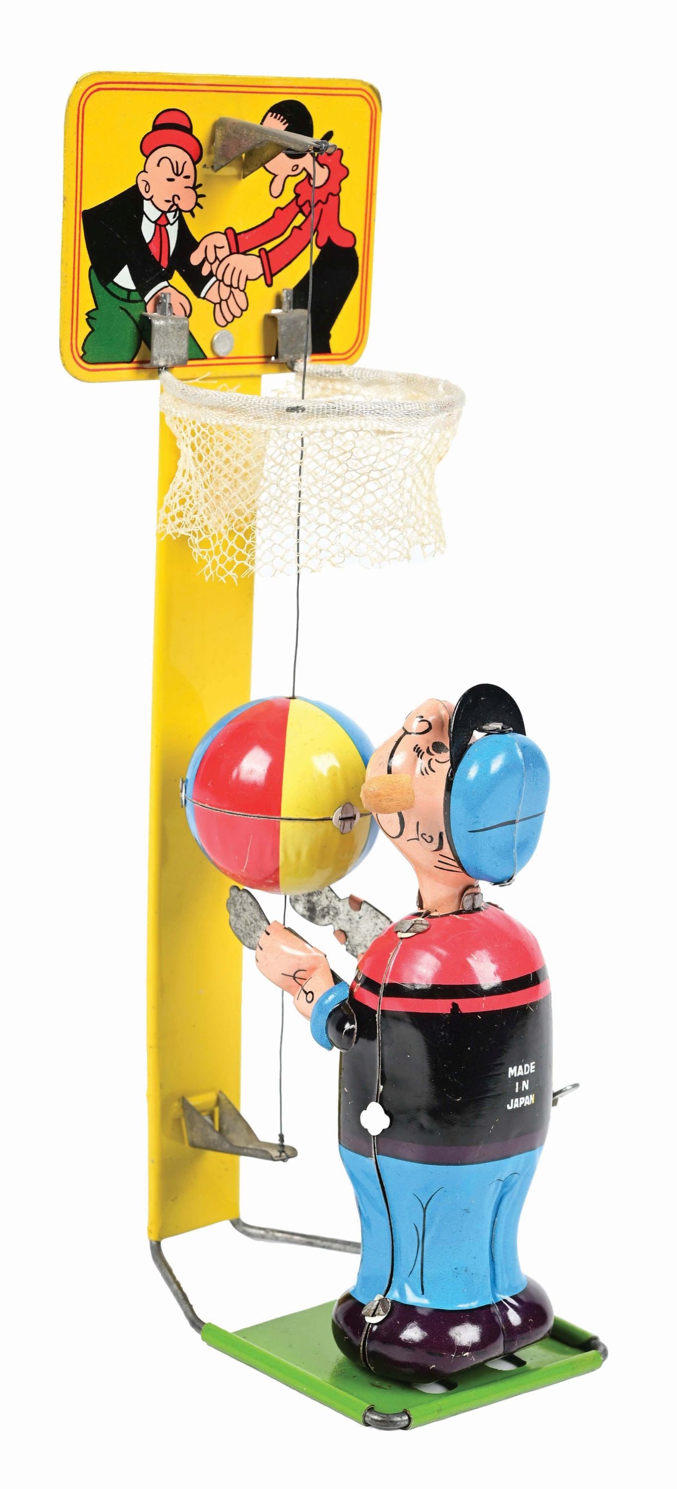 LINE MAR TIN LITHO WIND-UP POPEYE THE BASKETBALL PLAYER (1 of 4)