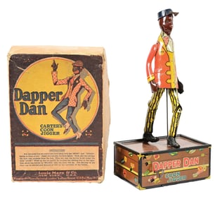MARX TIN LITHO WIND-UP DAPPER DAN ROOF DANCER TOY IN ORIGINAL BOX