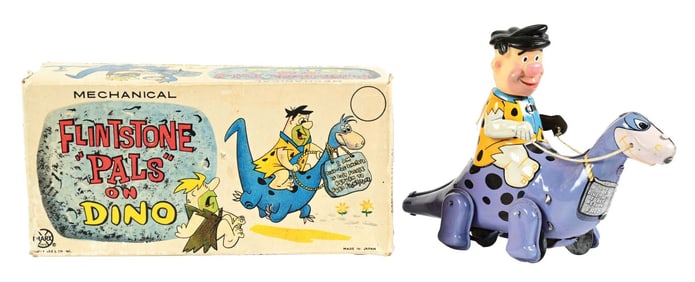 MARX TIN LITHO WIND-UP FLINTSTONE PALS ON DINO