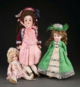 LOT OF 3 GERMAN DOLLS