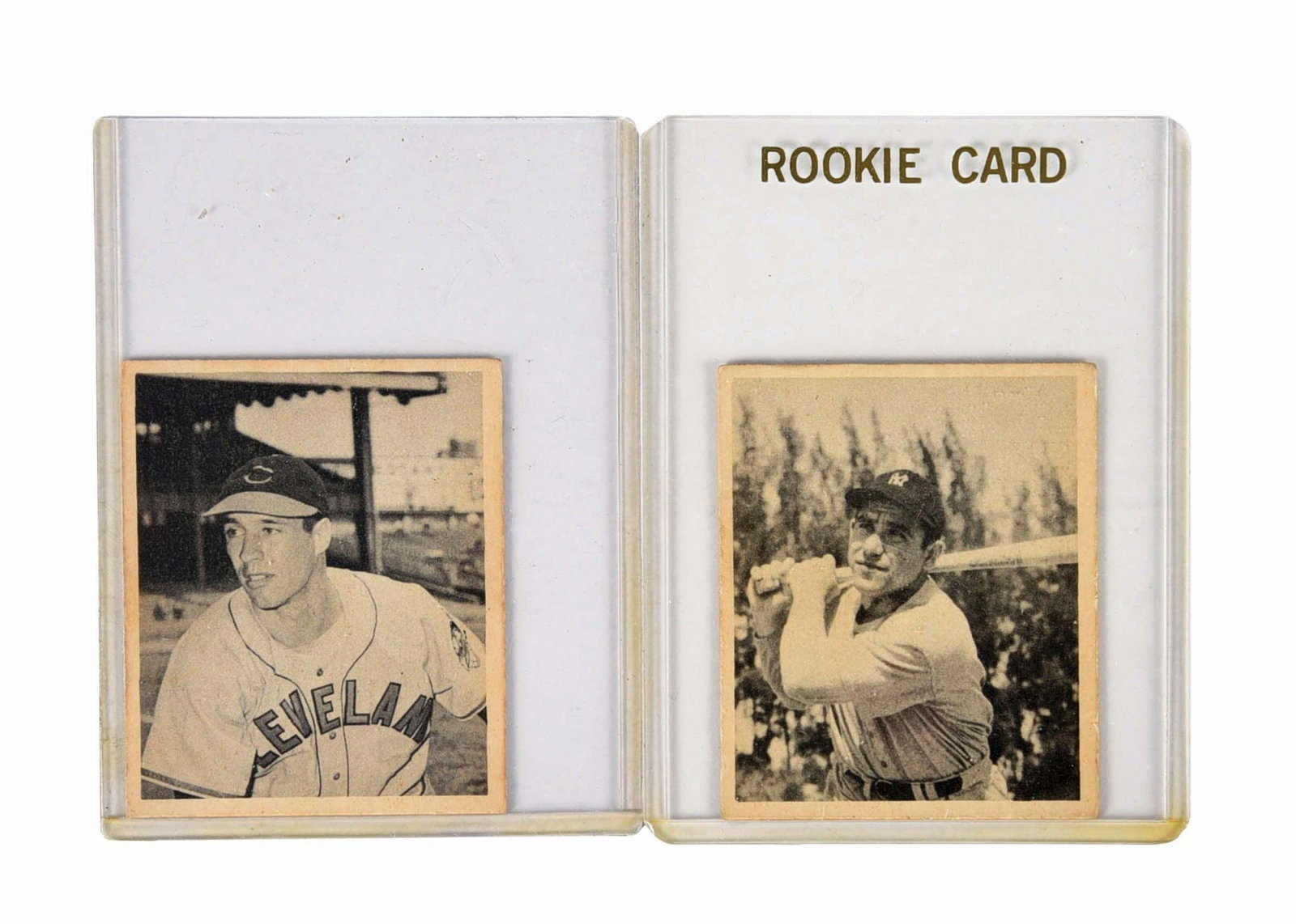 1948 BOWMAN LARRY (YOGI) BERRA AND BOB FELLER BASEBALL CARDS (1 of 2)