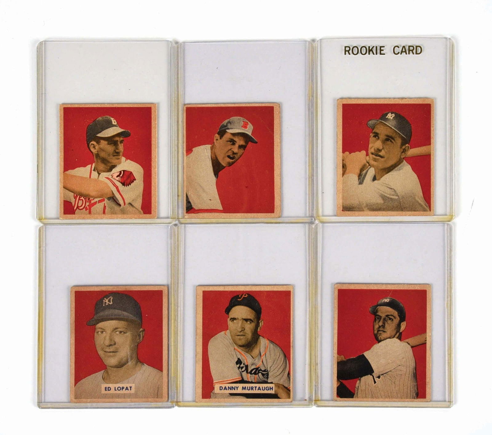 LOT OF 6: 1949 BOWMAN BASEBALL CARDS (1 of 2)