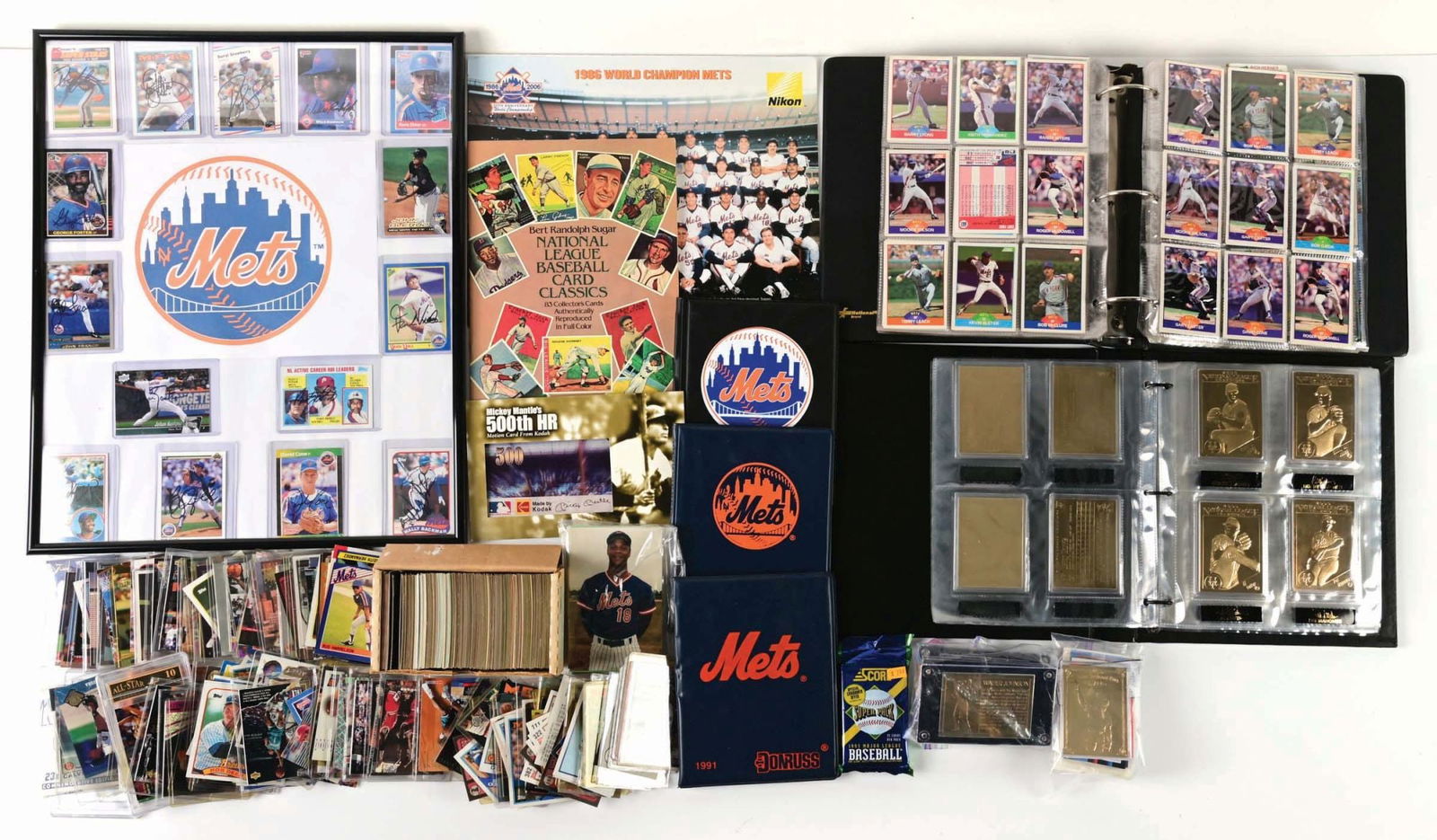 LARGE LOT OF MOSTLY NEW YORK METS AUTOGRAPHED BASEBALL CARDS (1 of 2)