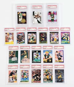 LOT OF 19: 1980S - MID 2000S FOOTBALL CARDS, ALL PSA GRADED