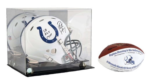 LOT OF 2: AUTOGRAPHED PEYTON MANNING COLTS ITEMS