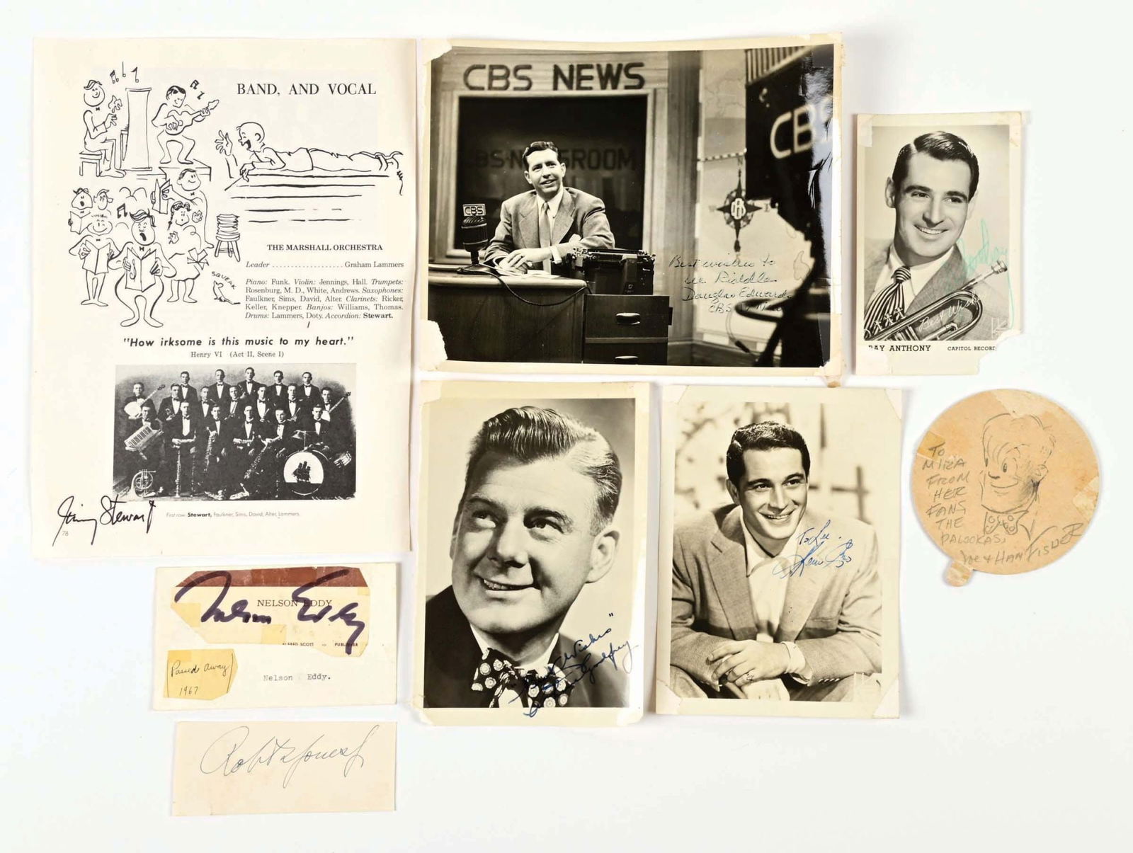 LOT OF 8: TELEVISION & MUSICAL PERSONALITY AUTOGRAPHS (1 of 2)