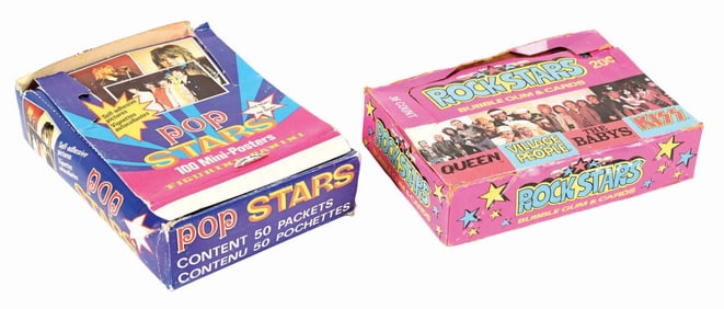 LOT OF 2: 1970S DONRUSS & ITALIAN ROCK & POP STARS BOXES