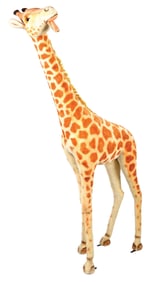 8' T. VINTAGE LIFE SIZE STEIFF GIRAFFE WITH GLASS EYES
