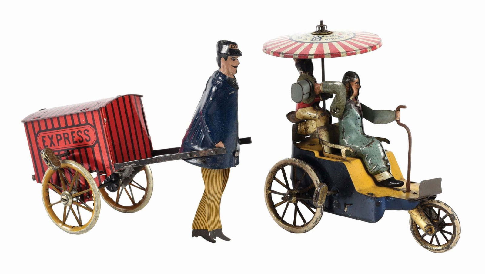 LOT OF 2: GERMAN LEHMANN TIN LITHO WIND-UP VEHICLE TOYS (1 of 3)