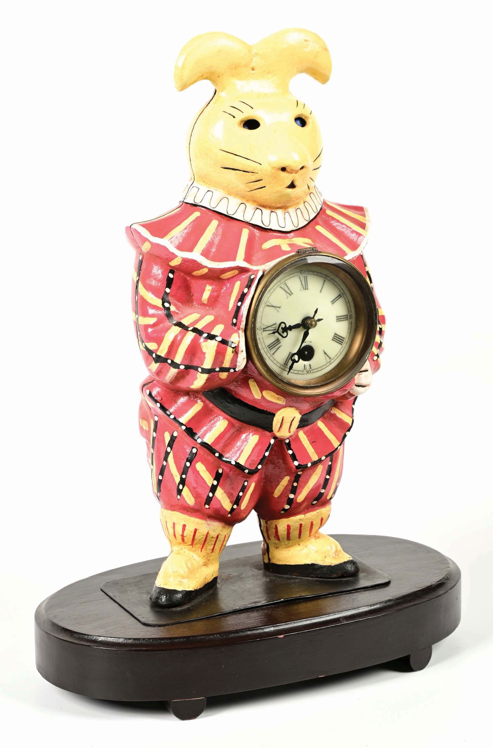 CONTEMPORARY CAST IRON BLINKING EYE RABBIT CLOCK (1 of 4)