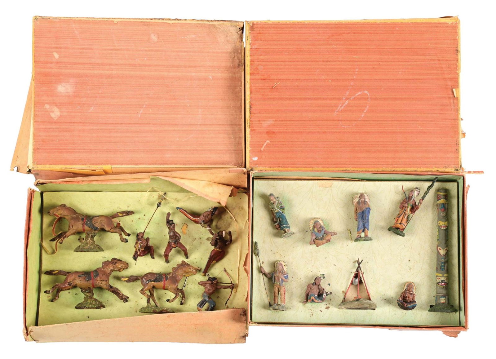 LOT OF 2: GERMAN LINEOL COMPOSITION ELEASTALON-TYPE FIGURES IN ORIGINAL BOXES (1 of 4)