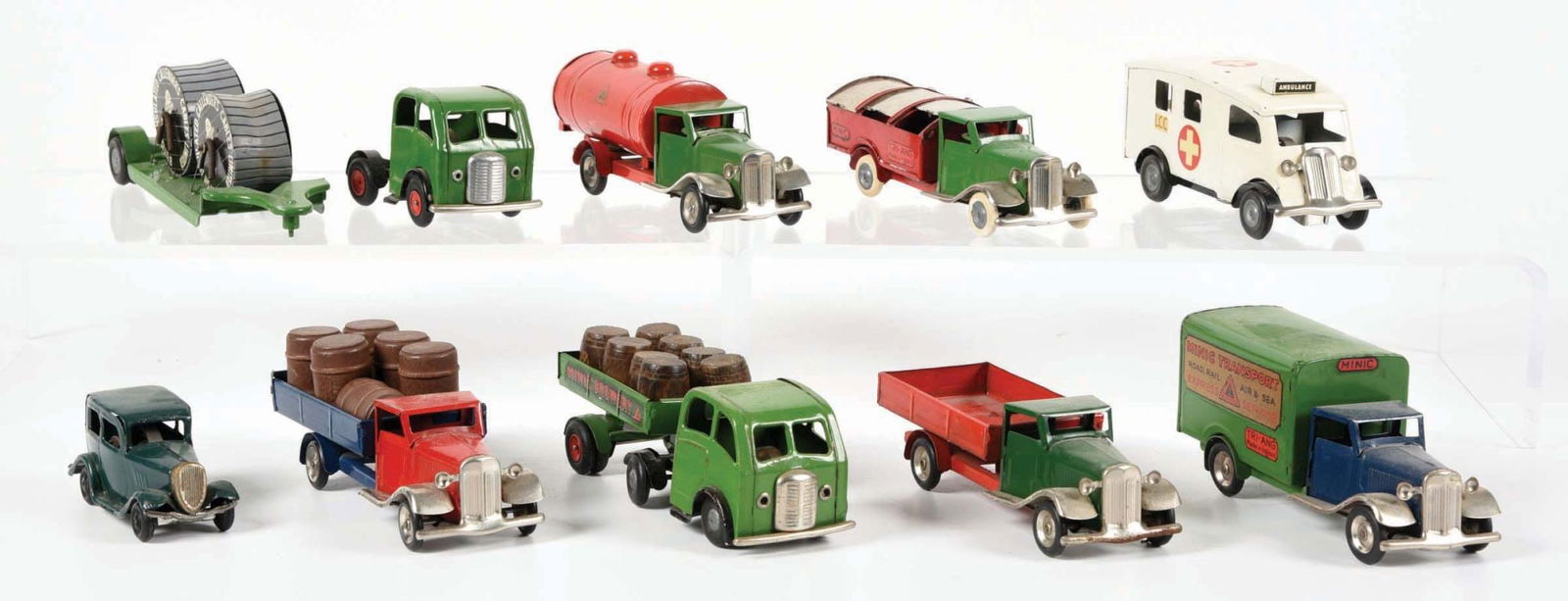 LOT OF 9: VARIOUS MINNICK TIN LITHO WIND-UP VEHICLE TOYS FROM ENGLAND (1 of 3)