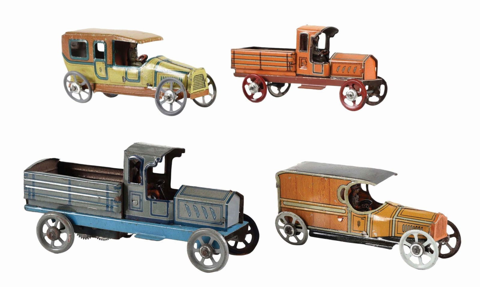 LOT OF 4: PRE-WAR GERMAN TIN LITHO PENNY TOYS (1 of 3)