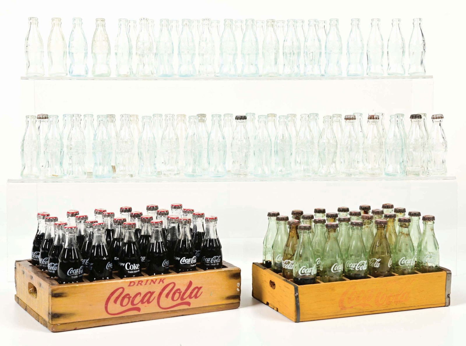 EARLY WOODEN CASES FILLED WITH MINI COCA-COLA BOTTLES & REPLACEMENT BOTTLES (1 of 4)