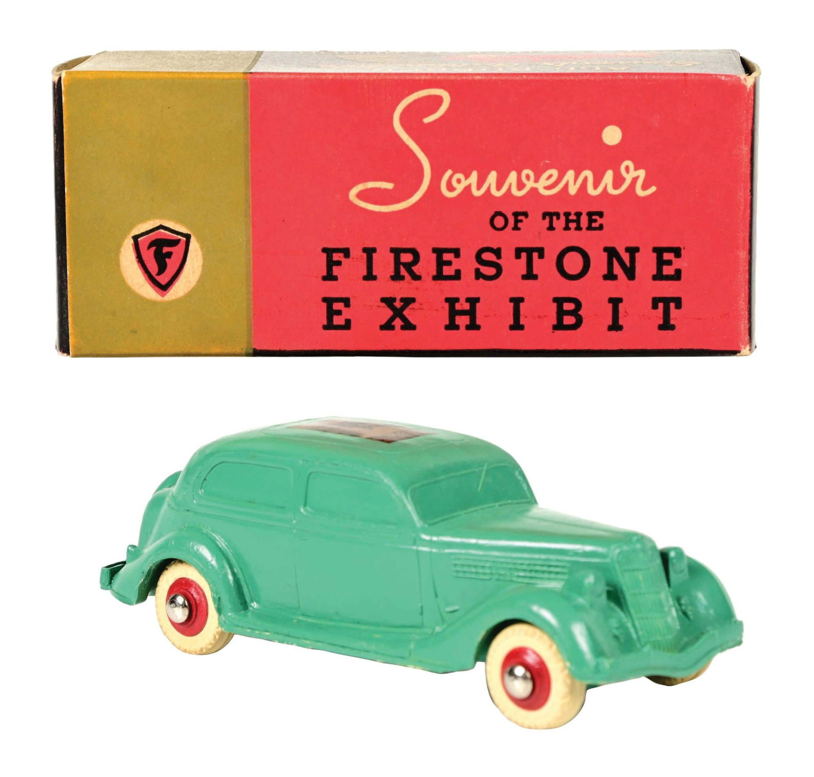 RARE 1935 HARD RUBBER SOUVENIR AUTOMOBILE W/ ORIGINAL BOX (1 of 4)