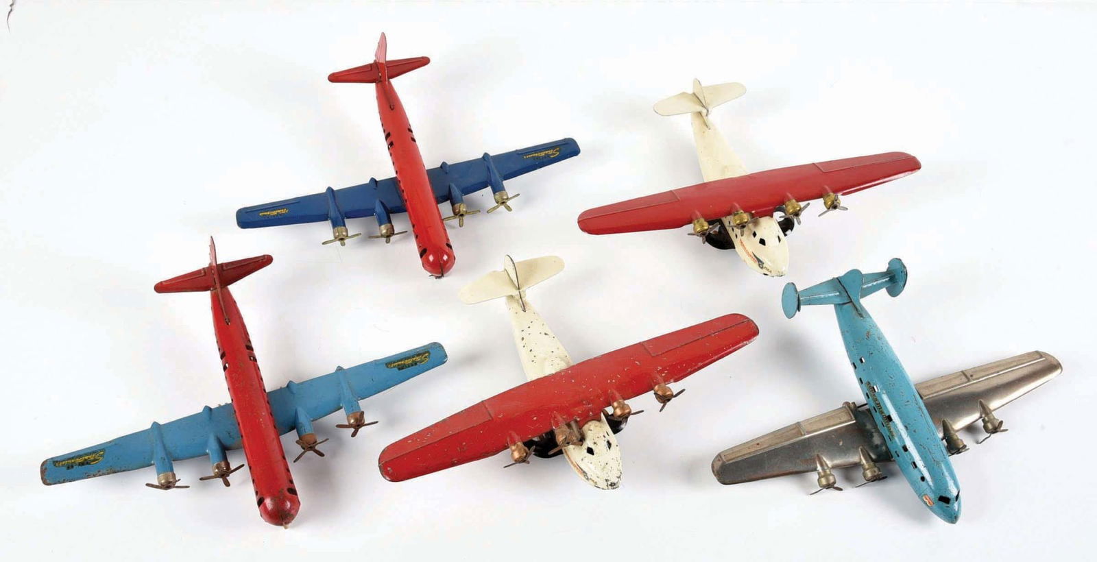 LOT OF 5: PRESSED STEEL WYANDOTTE AIRPLANES (1 of 2)