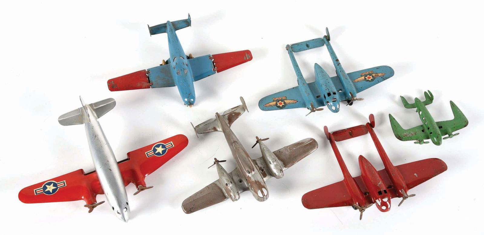 LOT OF 6: PRESSED STEEL WYANDOTTE AIRPLANES (1 of 2)