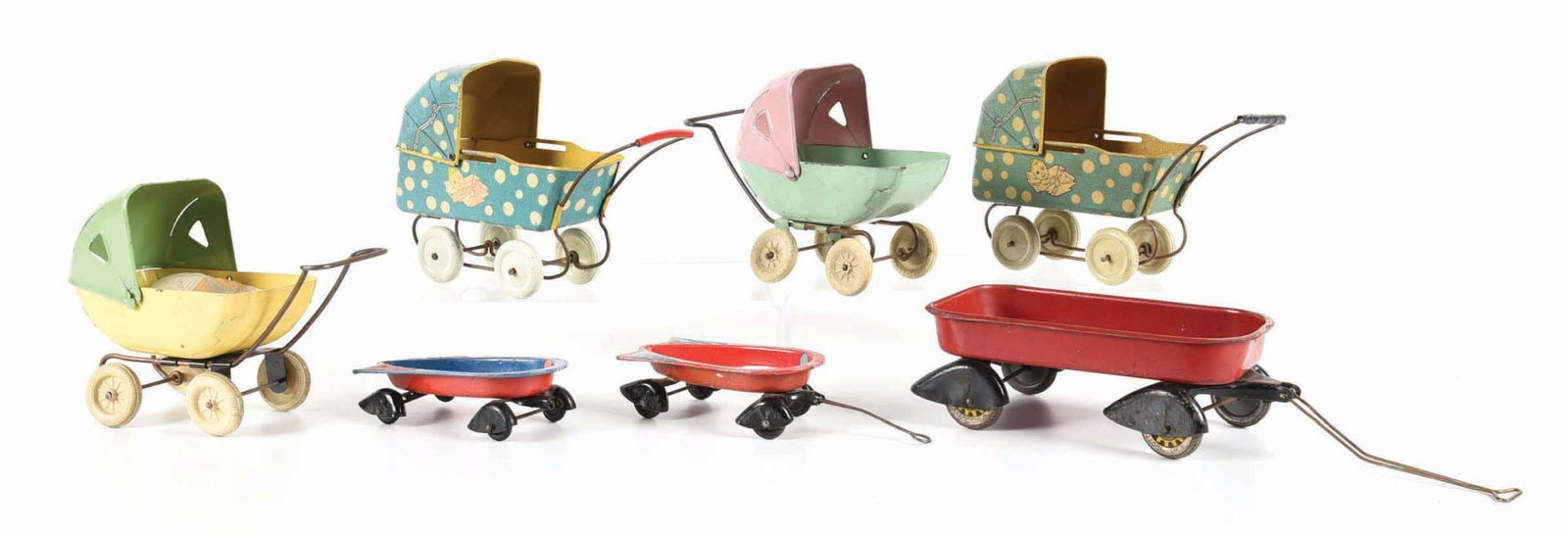 LOT OF 7: VARIOUS TIN LITHO & PRESSED STEEL WYANDOTTE VEHICLE TOYS (1 of 3)