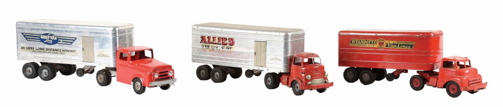 LOT OF 3: VARIOUS PLASTIC, PRESSED STEEL & DIE-CAST WYANDOTTE TRUCKS (1 of 3)