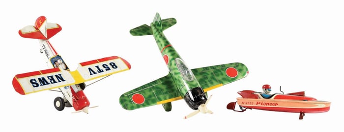 LOT OF 3: JAPANESE TIN LITHO VEHICLE TOYS