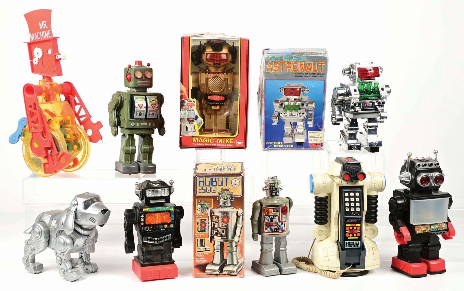LOT OF 9: VARIOUS JAPANESE, CHINESE & HONG KONG CONTEMPPORARY & VINTAGE ROBOT AND SPACE TOYS (1 of 1)