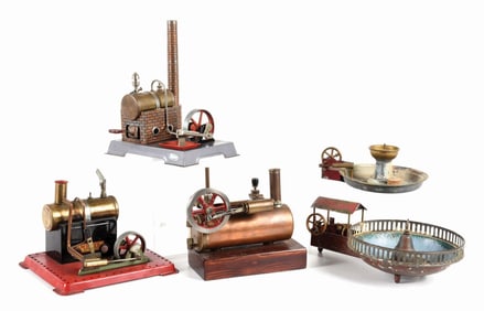 LOT OF 5: VARIOUS GERMAN & AMERICAN-MADE STEAM ENGINES & ACCESSORIES