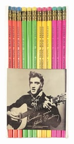 LOT OF 12 DIFFERENT COLORED ELVIS PRESLEY PENCILS
