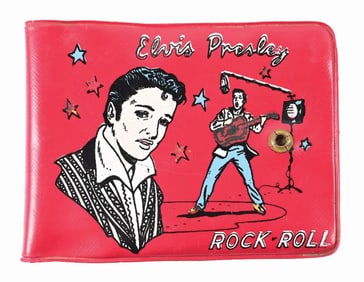 1950S ELVIS PRESLEY ROCK ROLL VINTAGE RED WALLET