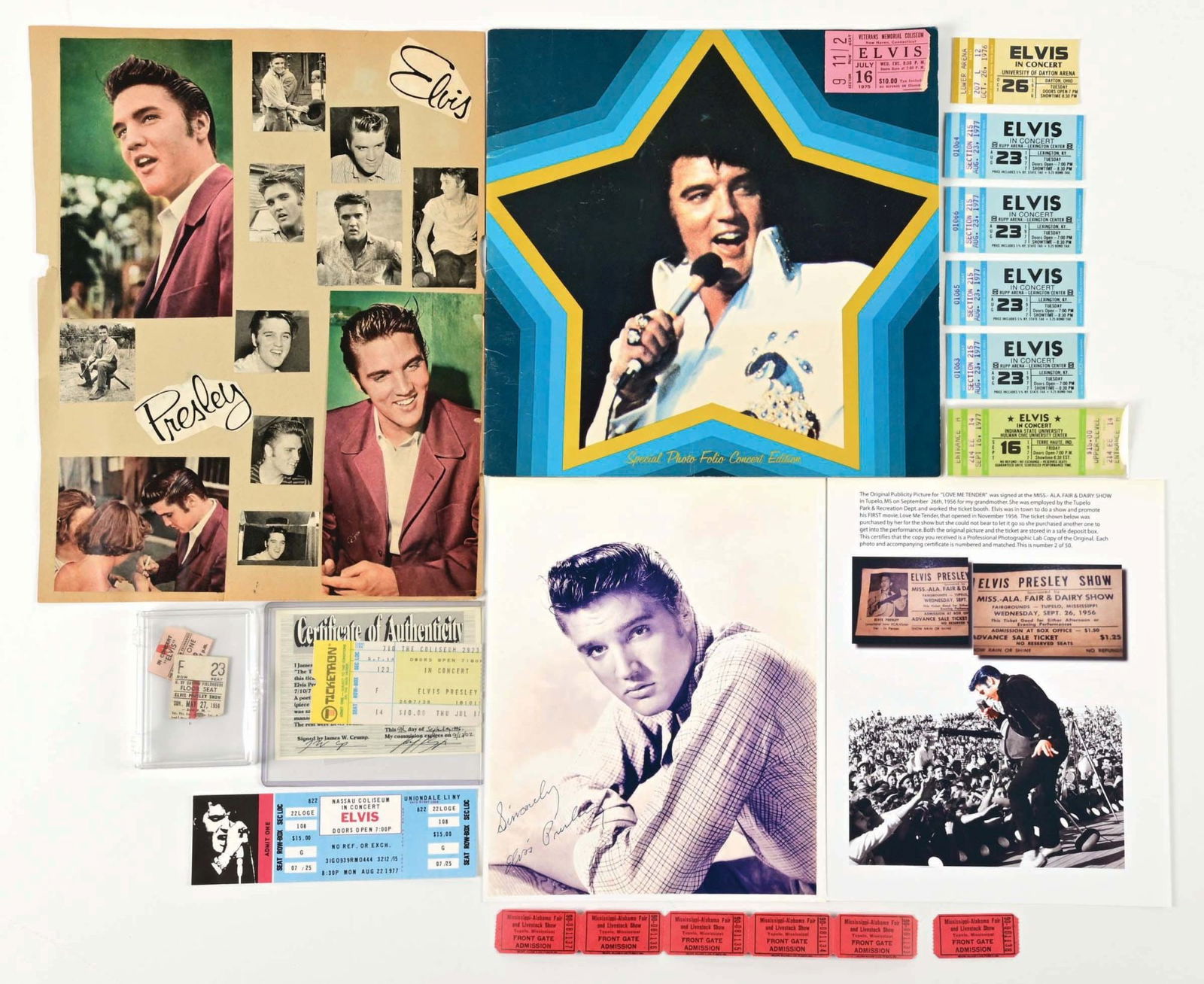 LOT OF APPROX. 20 VARIOUS ELVIS PRESLEY TICKETS & TCKET STUBS (1 of 1)