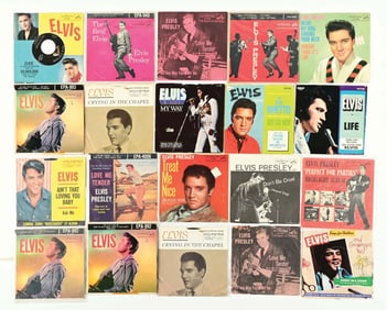 LOT OF 20: VARIOUS VINTAGE 1950S - 1970S ELVIS PRESLEY 45 RECORDS
