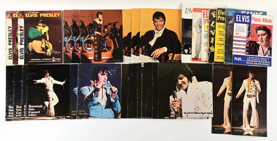 LOT OF APPROXIMATELY 30 VARIOUS ELVIS PRESLEY SOUVENIR MAGAZINES & CONCERT PROGRAMS