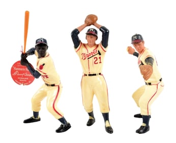 LOT OF 3: 1960S HARTLAND HALL OF FAME BRAVES BASEBALL PLAYER FIGURES