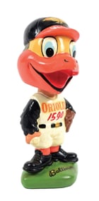 BALTIMORE ORIOLES MASCOT HEAD BASEBALL NODDER - WCBG 1590 AM RADIO CHAMBERSBURG, PA GIVEAWAY