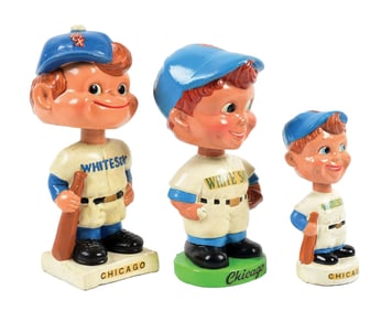 LOT OF 3: CHICAGO WHITE SOX NODDERS