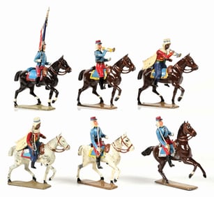 LOT OF 6: VARIOUS FRENCH MIGNOT SOLDIERS & ARABS ON HORSEBACK