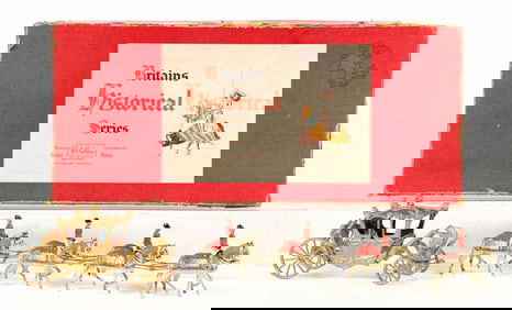BRITAINS HISTORICAL SERIES STAGE COACH FIGURE SET IN ORIGINAL BOX
