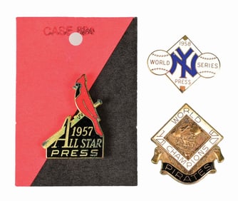 LOT OF 3: VINTAGE MAJOR LEAGUE BASEBALL PITTSBURGH PIRATES, NEW YORK YANKEES & ST. LOUIS CARDINALS