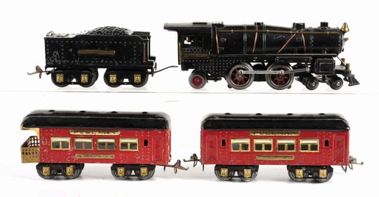 LOT OF 4: IVES NO. 1122 W/ NO. 135 & NO. 136 PASSENGER CARS