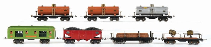 LOT OF 7: STANDARD GAUGE PIECES OF ROLLING STOCK