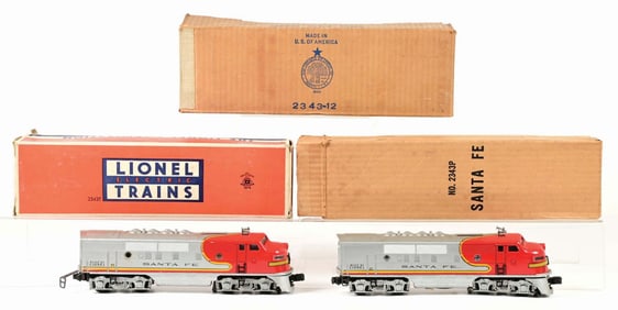 LIONEL 2343 SANTA FE F3AA'S W/ ORIGINAL MASTER CARTON